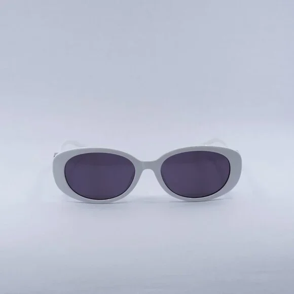 Gucci GG1684SA 006 Sunglasses White Oval Frame, Grey Lenses